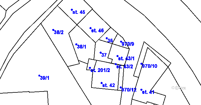 Parcela st. 37 v KÚ Rejštejn, Katastrální mapa