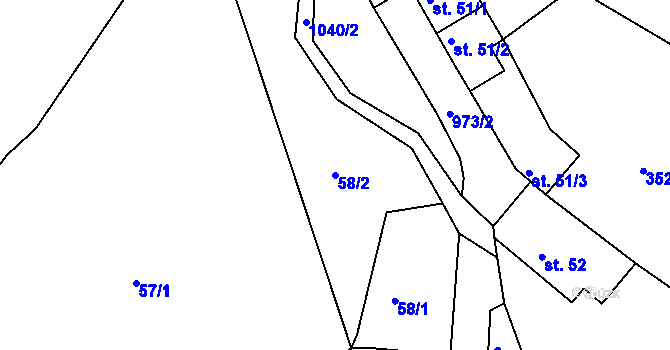 Parcela st. 58/2 v KÚ Rejštejn, Katastrální mapa