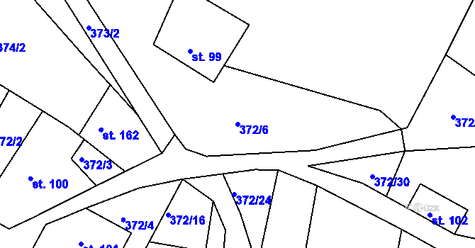 Parcela st. 372/6 v KÚ Rejštejn, Katastrální mapa