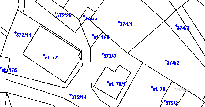 Parcela st. 372/8 v KÚ Rejštejn, Katastrální mapa