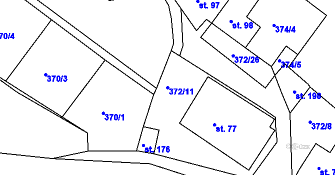 Parcela st. 372/11 v KÚ Rejštejn, Katastrální mapa