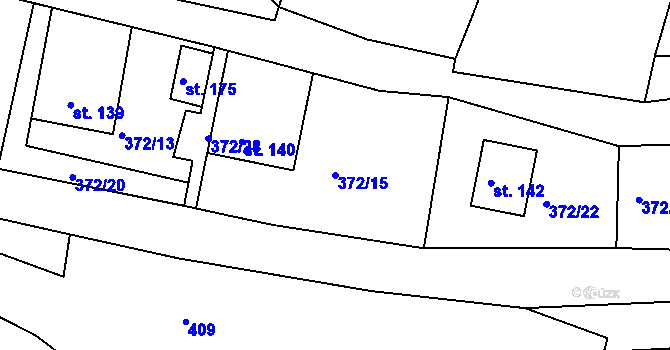 Parcela st. 372/15 v KÚ Rejštejn, Katastrální mapa