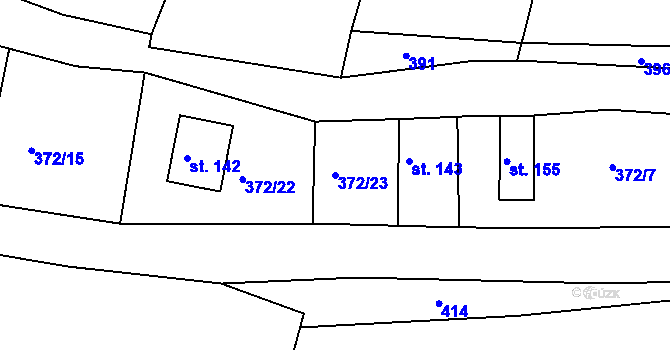 Parcela st. 372/23 v KÚ Rejštejn, Katastrální mapa