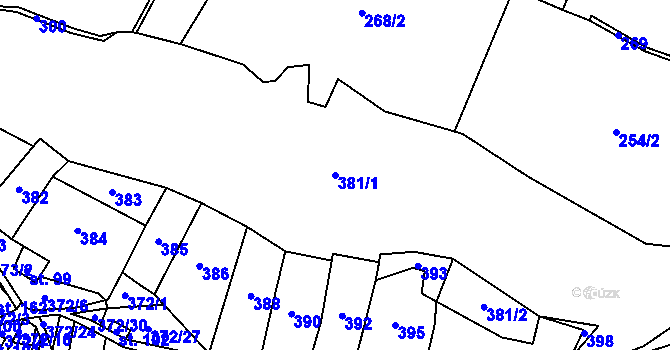 Parcela st. 381/1 v KÚ Rejštejn, Katastrální mapa
