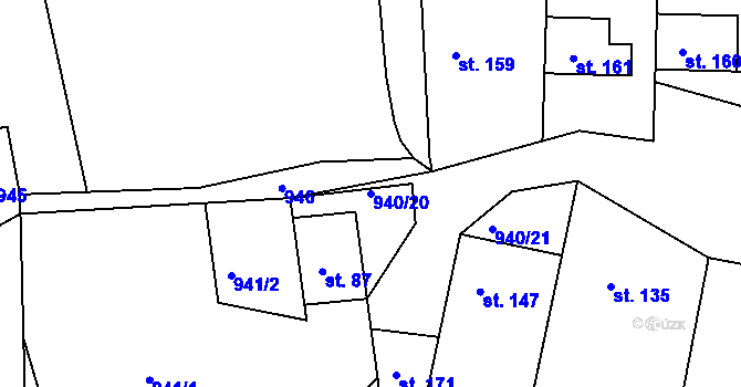 Parcela st. 940/20 v KÚ Rejštejn, Katastrální mapa