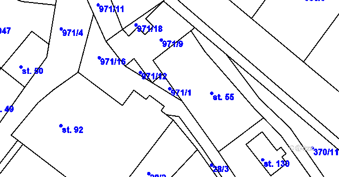 Parcela st. 971/1 v KÚ Rejštejn, Katastrální mapa