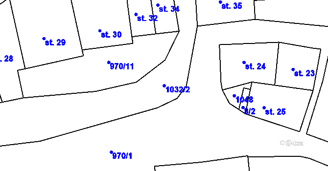 Parcela st. 1032/2 v KÚ Rejštejn, Katastrální mapa