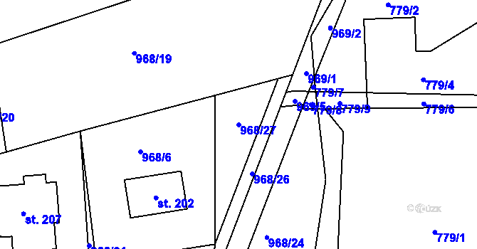 Parcela st. 968/27 v KÚ Rejštejn, Katastrální mapa