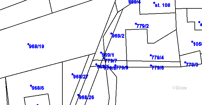 Parcela st. 969/1 v KÚ Rejštejn, Katastrální mapa