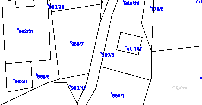 Parcela st. 969/3 v KÚ Rejštejn, Katastrální mapa