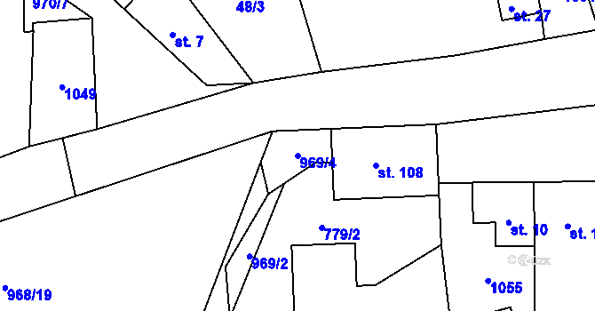 Parcela st. 969/4 v KÚ Rejštejn, Katastrální mapa