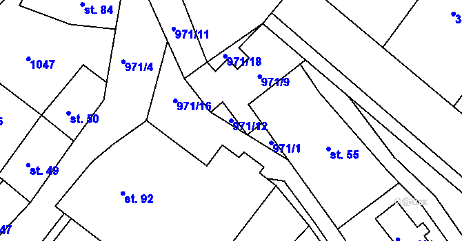Parcela st. 971/12 v KÚ Rejštejn, Katastrální mapa