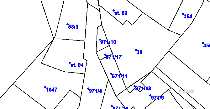 Parcela st. 971/17 v KÚ Rejštejn, Katastrální mapa