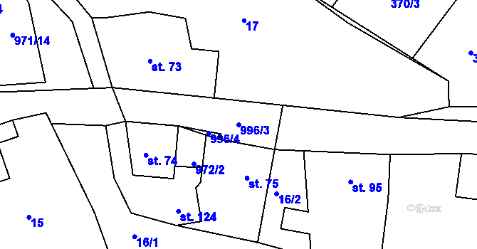 Parcela st. 996/3 v KÚ Rejštejn, Katastrální mapa