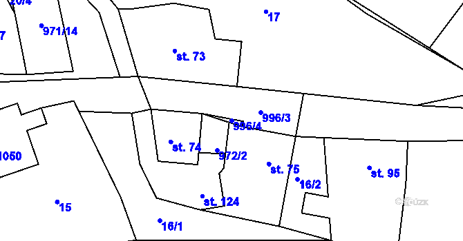 Parcela st. 996/4 v KÚ Rejštejn, Katastrální mapa