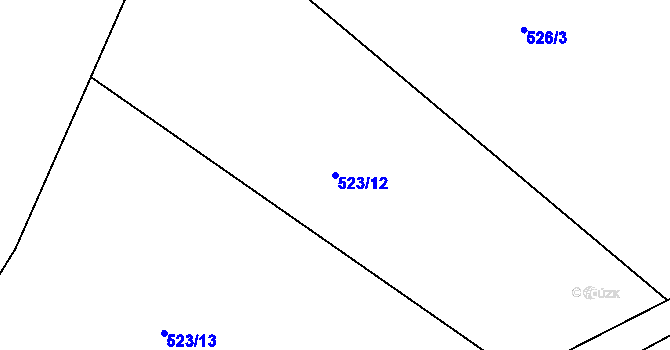 Parcela st. 523/12 v KÚ Svojše, Katastrální mapa