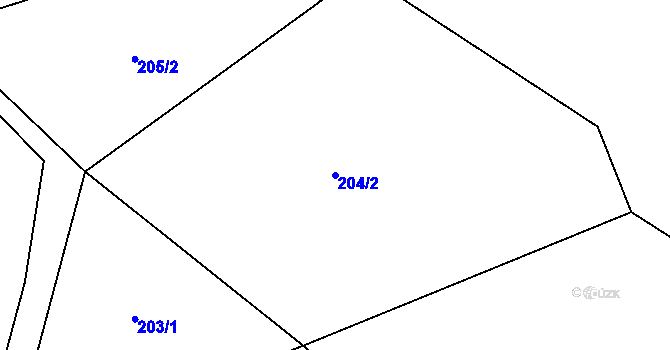 Parcela st. 204/2 v KÚ Zhůří u Rejštejna, Katastrální mapa