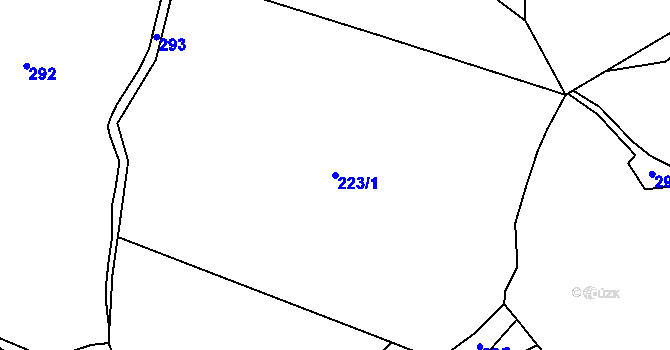 Parcela st. 223/1 v KÚ Zhůří u Rejštejna, Katastrální mapa