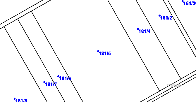 Parcela st. 181/5 v KÚ Dětřichov, Katastrální mapa