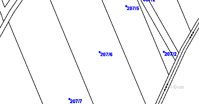 Parcela st. 207/6 v KÚ Dětřichov, Katastrální mapa