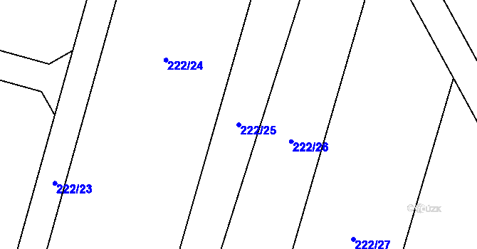 Parcela st. 222/25 v KÚ Renoty, Katastrální mapa