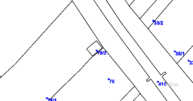 Parcela st. 78/2 v KÚ Renoty, Katastrální mapa