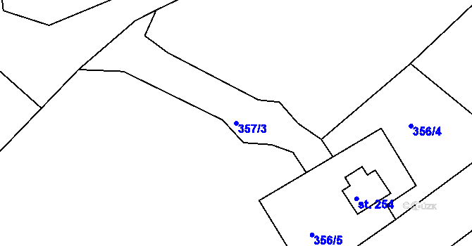 Parcela st. 357/3 v KÚ Rešice, Katastrální mapa
