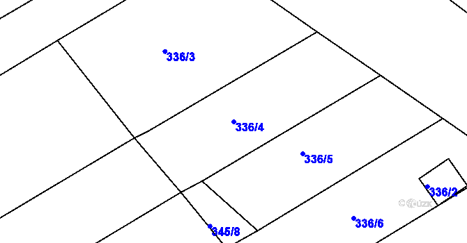 Parcela st. 336/4 v KÚ Rešice, Katastrální mapa