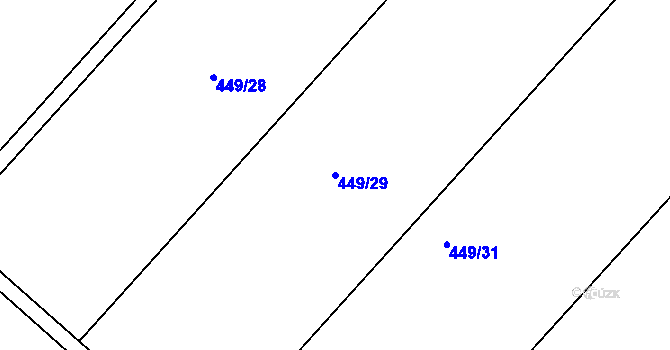 Parcela st. 449/29 v KÚ Rešice, Katastrální mapa