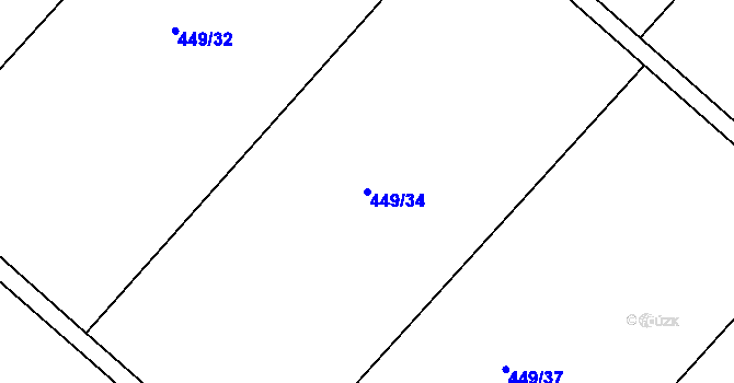 Parcela st. 449/34 v KÚ Rešice, Katastrální mapa