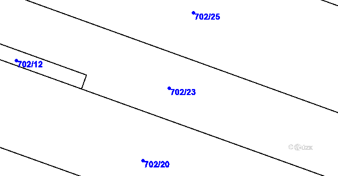 Parcela st. 702/23 v KÚ Rešice, Katastrální mapa