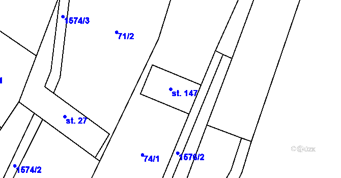 Parcela st. 147 v KÚ Rešov, Katastrální mapa