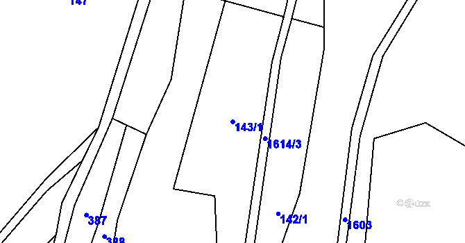 Parcela st. 143/1 v KÚ Rešov, Katastrální mapa