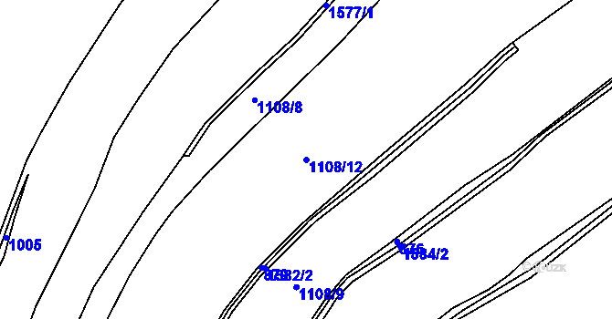 Parcela st. 1108/12 v KÚ Rešov, Katastrální mapa