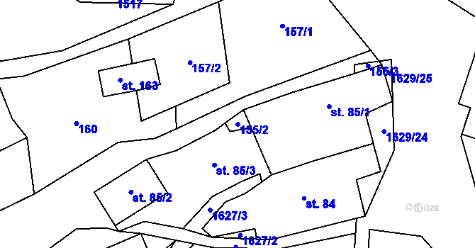 Parcela st. 155/2 v KÚ Rešov, Katastrální mapa