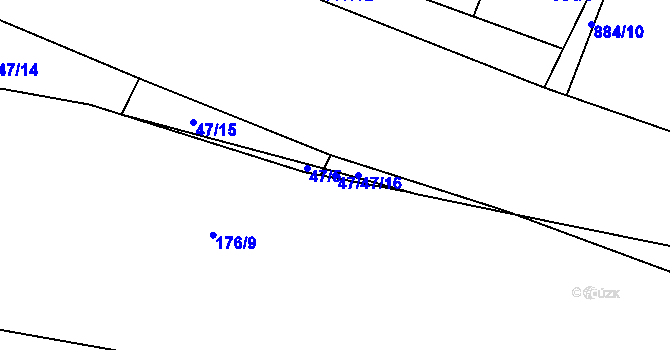 Parcela st. 47/4 v KÚ Moravčice, Katastrální mapa