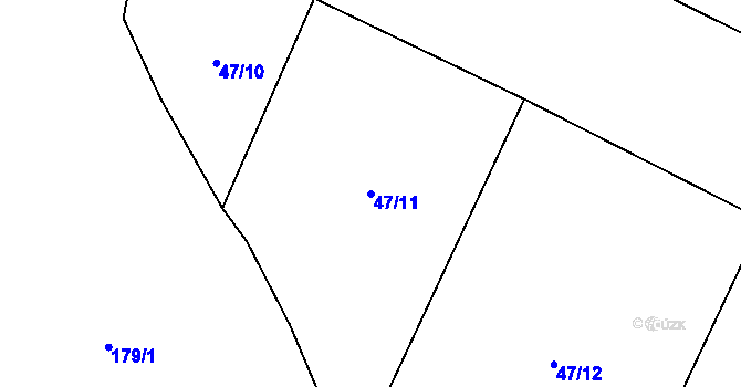 Parcela st. 47/11 v KÚ Moravčice, Katastrální mapa