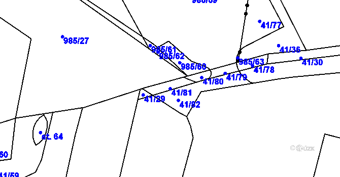 Parcela st. 41/81 v KÚ Moravčice, Katastrální mapa