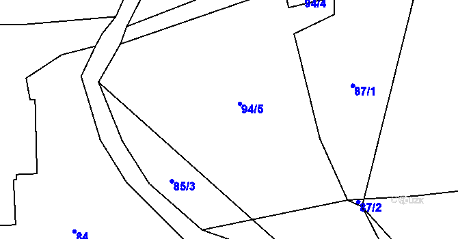 Parcela st. 94 v KÚ Robousy, Katastrální mapa
