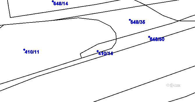 Parcela st. 410/14 v KÚ Robousy, Katastrální mapa