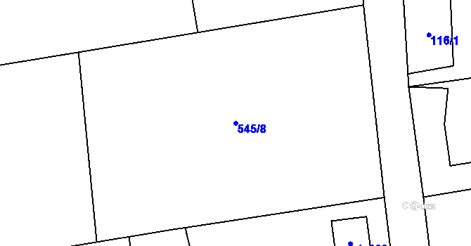 Parcela st. 545/8 v KÚ Robousy, Katastrální mapa