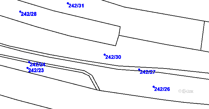 Parcela st. 242/30 v KÚ Robousy, Katastrální mapa