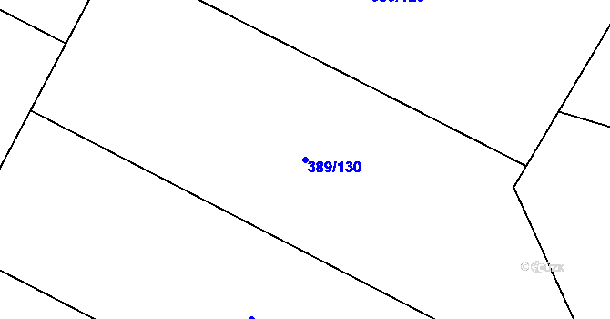 Parcela st. 389/130 v KÚ Robousy, Katastrální mapa