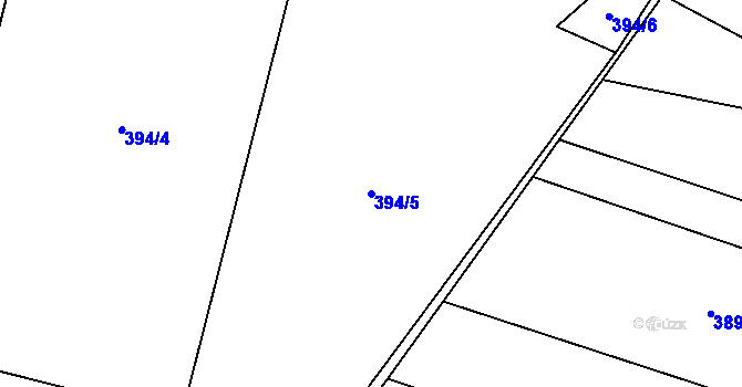 Parcela st. 394/5 v KÚ Robousy, Katastrální mapa