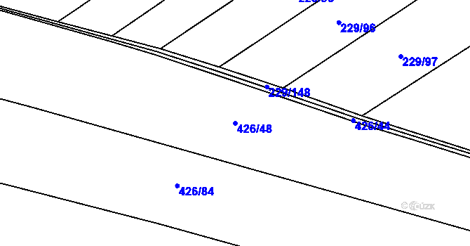 Parcela st. 426/48 v KÚ Robousy, Katastrální mapa