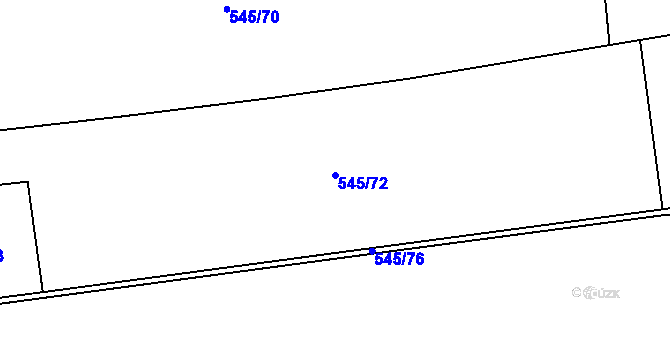Parcela st. 545/72 v KÚ Robousy, Katastrální mapa