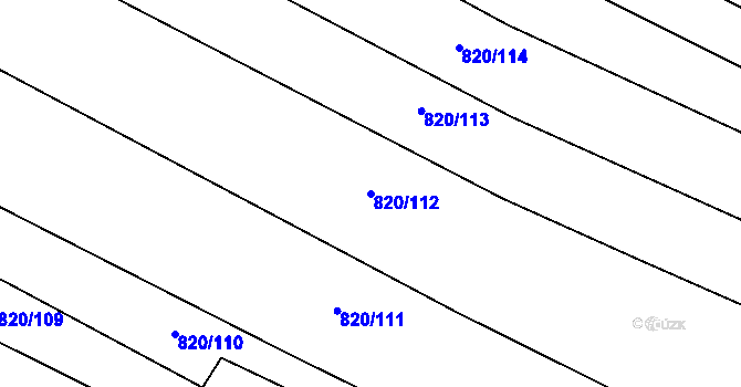 Parcela st. 820/112 v KÚ Robousy, Katastrální mapa