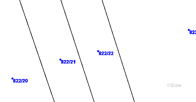 Parcela st. 822/22 v KÚ Robousy, Katastrální mapa