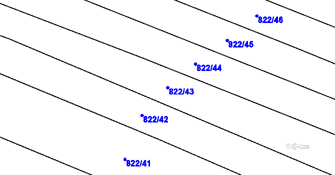 Parcela st. 822/43 v KÚ Robousy, Katastrální mapa