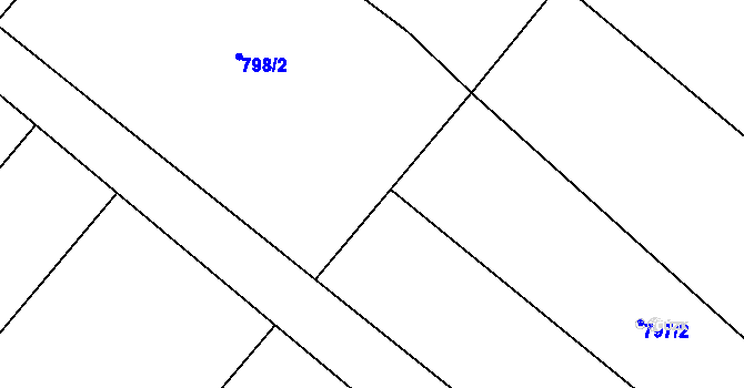Parcela st. 797/5 v KÚ Robousy, Katastrální mapa